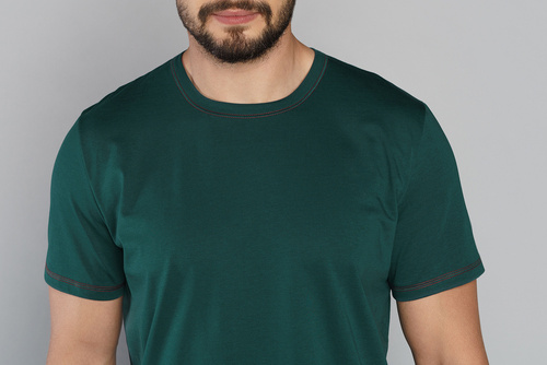 Narvik Herren Kurzarm-Pyjama, lange Hose Italienische Mode- grün/print