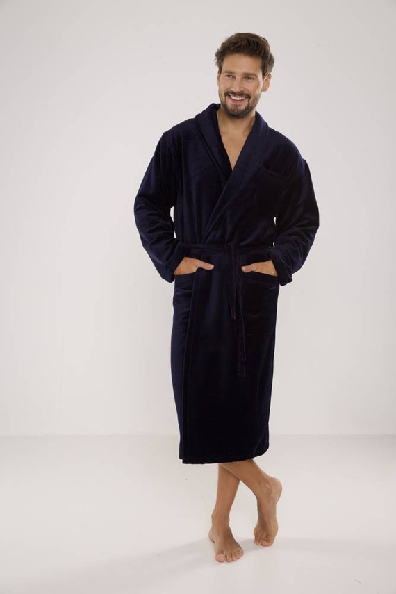 803 / 819 Zwillingsfrottee-Herrenbademantel Forex - alle navy blue (dunkelblau)