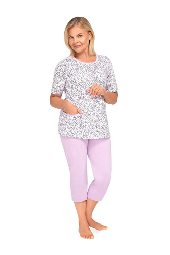 Pyjama Kasia I 265 Martel Lila – Damen-Pyjama aus Baumwolle mit Button-Down-Hemd