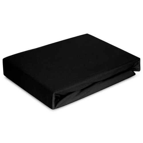 Jersey-Spannbettlaken 4 Eurofirany mit Gummizug Baumwolle Elastan 190 g/m² Schwarz