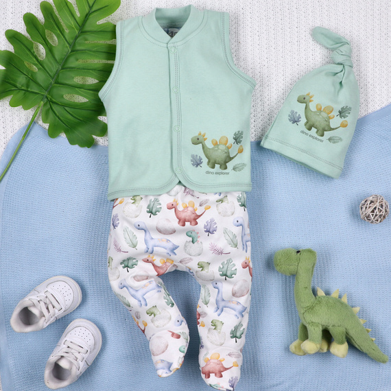 ABN-5579 Dino Explorer Nini Babymütze – Bio-Baumwolle, weich und luftig