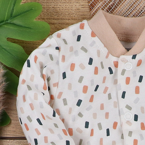 ABN-5326 Nini Strampler aus Bio-Baumwolle, Creme