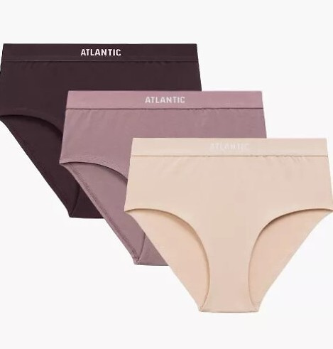 3CLP-009/Z25 Damenhöschen Atlantic rosa-weinbeige – Maxi Sport, Baumwolle, 3-tlg.