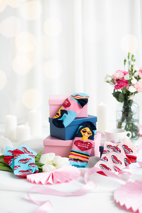 K89S Super Mama Foot Socks Italian Fashion - marineblau/farbig