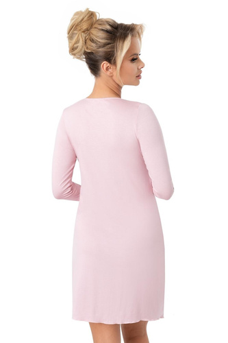 Donna Margo Nachthemd, Puderrosa – Viskose, Spitze, 3/4 Ärmel, knielang