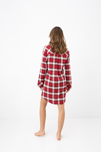Sensis Clariel Damen-Flanellhemd 100% Baumwolle Rot kariert