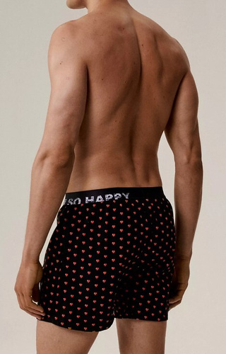 2GMB-011 Atlantic Herren-Boxershorts – Baumwolle, Herzdruck, 2er-Pack