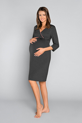 Italia Fashion Mutterschaft und Stillen 3/4 Ärmel sonata - dunkel melange/haar