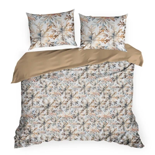 Weihnachtsbettwäsche Elsa Eurofirany beige 100% Baumwolle mit Reißverschluss