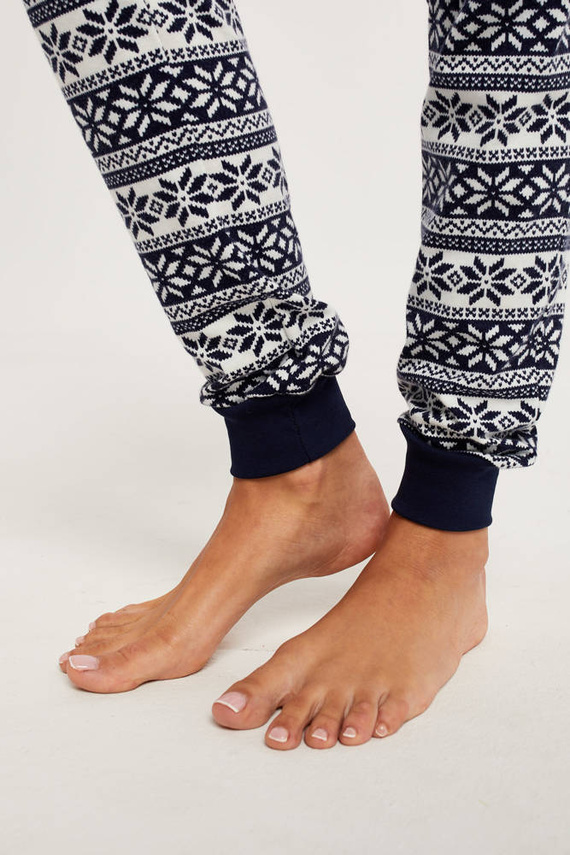 Arktyka Damen Schlafanzug langarm, lange Hose Italian Fashion - navy blau/print