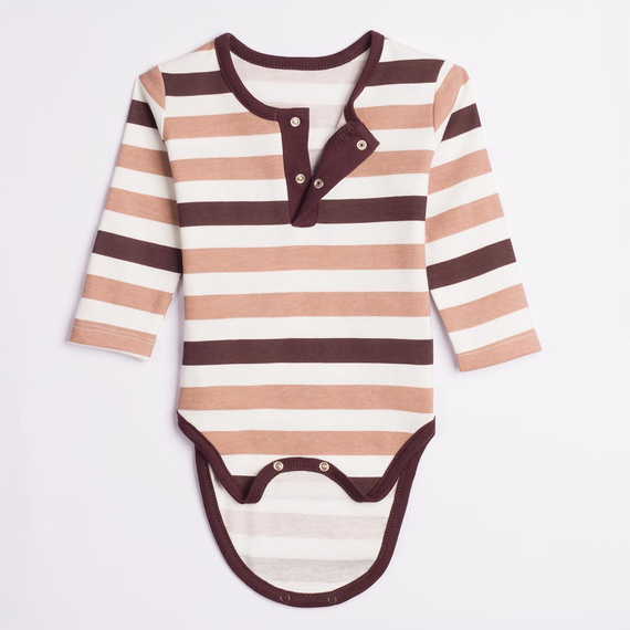 227096 Nicol BENEK Babybody langarm gestreift braun beige ecru
