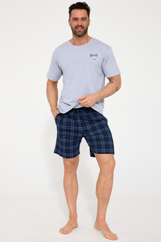 Herrenpyjama Cornette 328/214 Montana 3 grau 100% Baumwolle