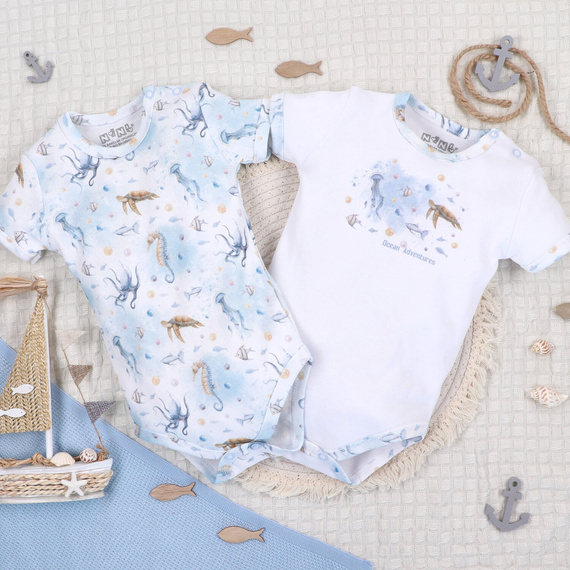 ABN-5448 Sea Of Joy Nini Body aus Bio-Baumwolle – Bio-Baumwolle, kurze Ärmel