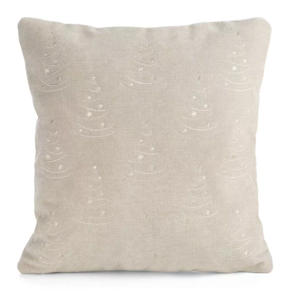 CHP308 Eurofirany Weihnachtskissenbezug 45x45 mit 3D-Pailletten Sternen beige