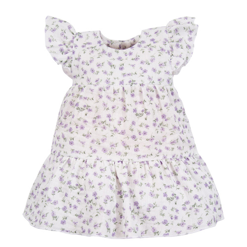 Eevi Musselin-Wiesenkleid – kurze Ärmel, kleine Blumen, leicht