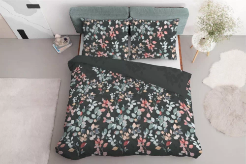 5084 A Home Satin Satin-Bettwäsche mit Zweigen Detexpol Graphit