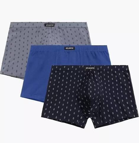 3MH-195 Atlantic Herren-Boxershorts – Marineblau-Grau