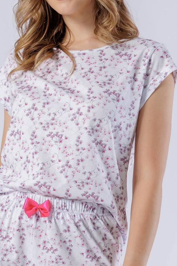 1544 Fryda Damenpyjama Leveza weiß