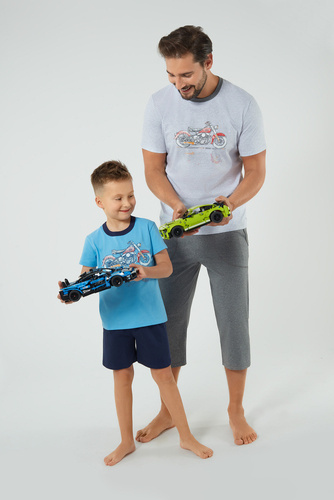 Junak Herren Kurzarm und 3/4 Hose Italienische Mode - j.mélange/r.melanÅ¼