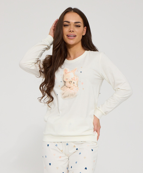 Damen-Pyjama Cornette 671/476 Sleeping, 100% Baumwolle, langärmlig