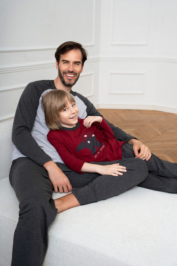 Morten Schlafanzug für Jungen Italienische Mode burgundy/c.melanÅ¼ 