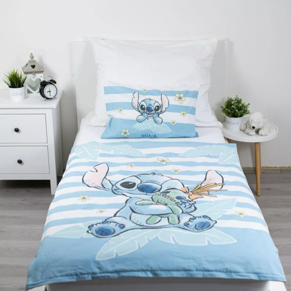 Jerry Fabrics Baumwollbettwäsche Lilo & Stitch Tropical Hugs 100x135 40x60
