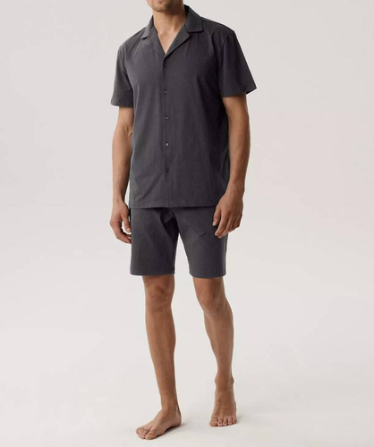 BNMP-003 Herren-Kurzarmpyjama, Atlantikgrau