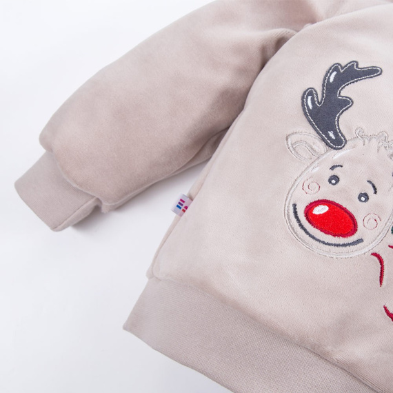 Hallo Rentier! Eevi Velours-Sweatshirt – Beige