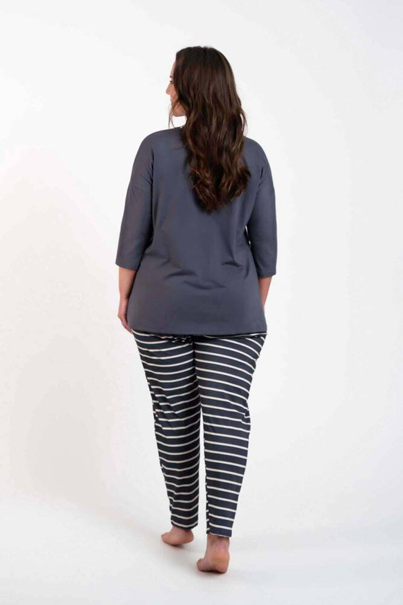 Betty Damen Schlafanzug 3/4 Ärmel, lange Hose Italian Fashion - graphite/graphite print