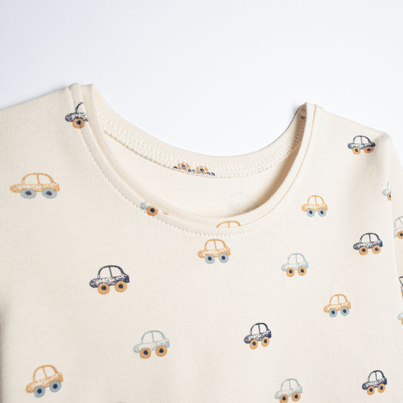 Jungen-Schlafanzug Nicol 222036 aus Baumwolle in Creme mit bunten Autos