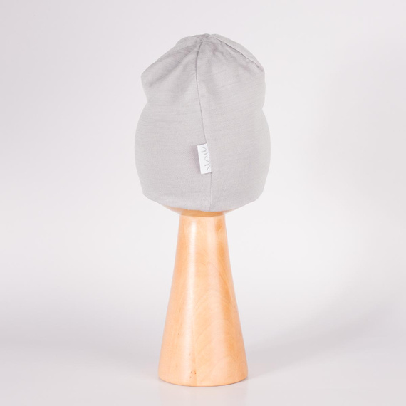 229110 Nicol Mütze Merino 100% Wolle Kinder doppellagig - grau