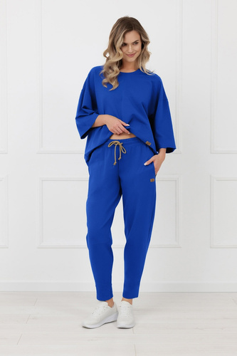Baumwoll-Jogginghose Kaori Italian Fashion kobalt