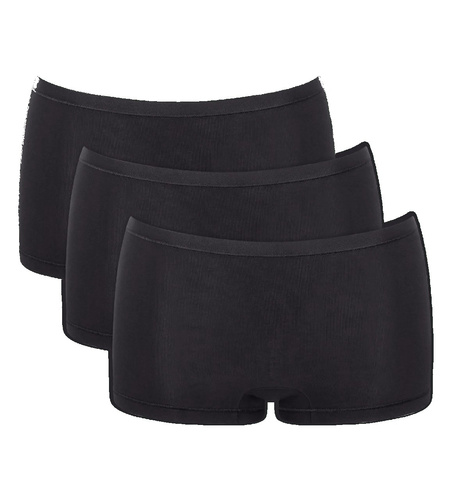 Go Daily Cotton Short Sloggi Damen 3er-Pack Höschen – schwarz