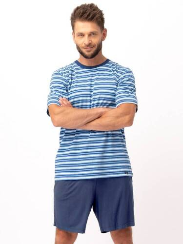 MNS 364 Herren-Pyjama, Schlüsselblau