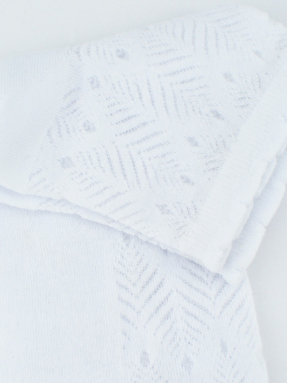 SB118 Jacquard Leaf Noviti Socken – weiß