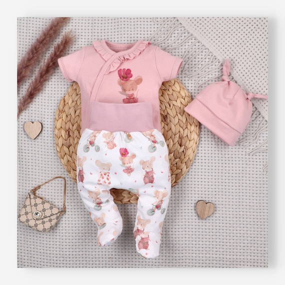 Nini Baby-Halbstrampler Little Mouse 100% Bio-Baumwolle – Made in Polen