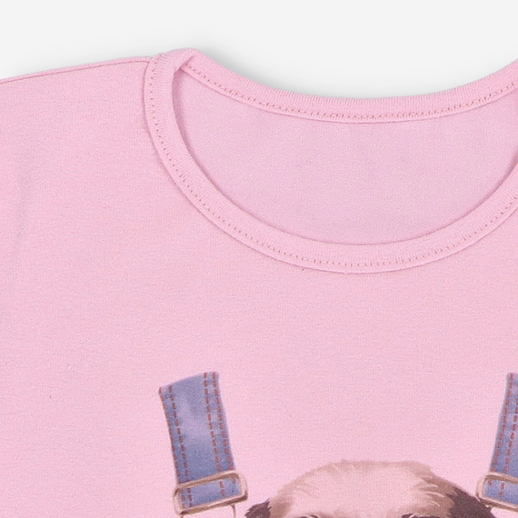 KAR-4004/ROZ Mädchen-T-Shirt mit kurzen Ärmeln Lagarto Verde rosa