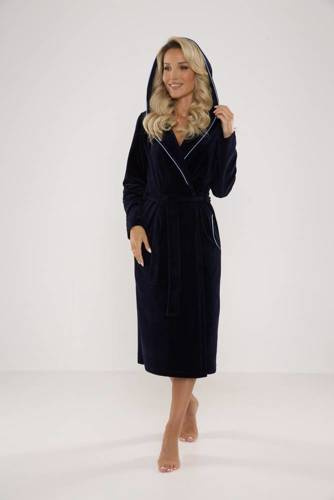 664 Lydie Forex Damen Morgenmantel - marineblau