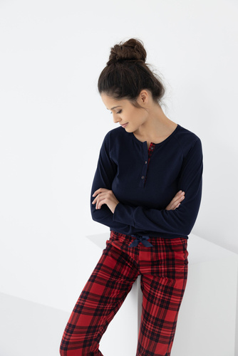 Yvette Sensis Damenpyjama – Marineblau