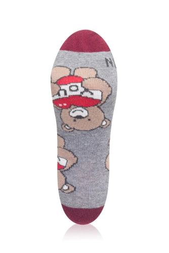 S147D Teddybär Lange Socken Italienische Mode - grau