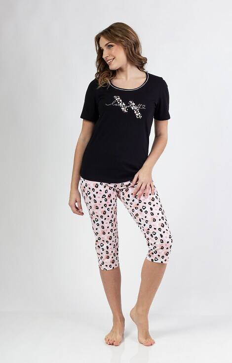 689 Regina Damenpyjama – Schwarz