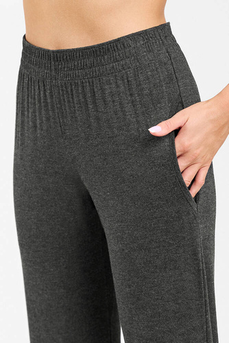 Akord Damen Set kurzarm, lange Hose Italienische Mode - dunkel meliert