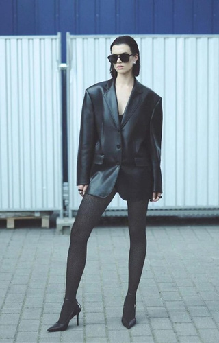 1236 Galia Strumpfhose 80 den Gabriella schwarz – gemustert, Samt, 3D-Technologie