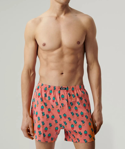 2MBH-005 Atlantic Herren-Boxershorts – Marineblau-Koralle