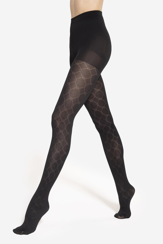 Modeline 07 Gatta Strumpfhose – 40 den, Push-up, geometrisches Muster