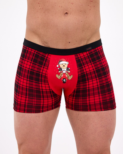 007/78 – Weihnachts-Boxershorts für Herren, 95 % Baumwolle, 5 % Elastan, verpackt in einer Box