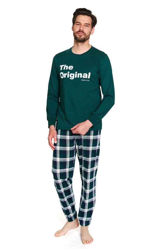 7341 Doctor Nap – Herren-Pyjama „The Original“ | 100 % Baumwolle, polnische Produktion – Smaragd