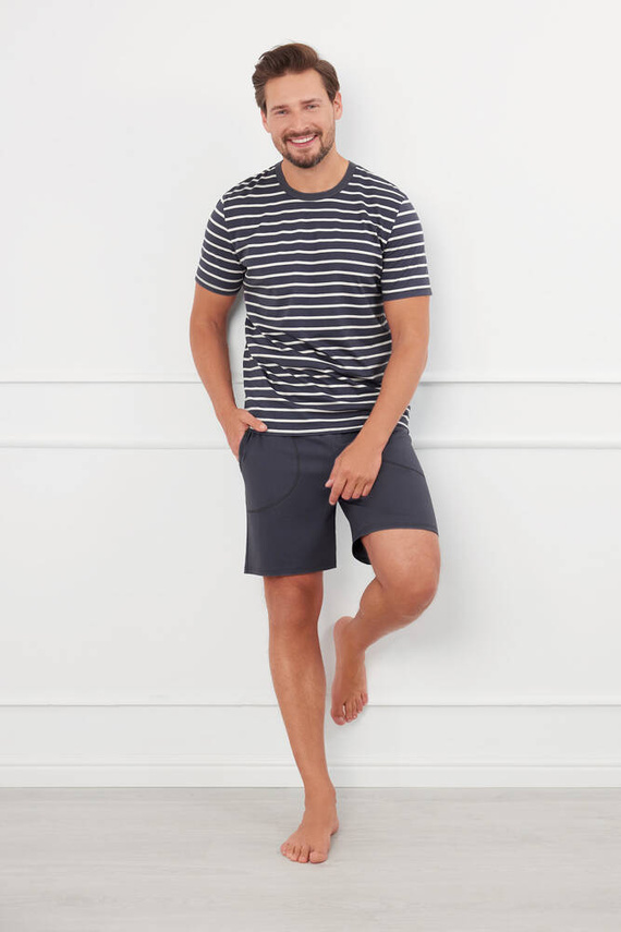 Bert Herren Schlafanzug Italian Fashion - graphit