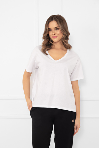 Klara - Damen-Kurzarmbluse | Italian Fashion weiß