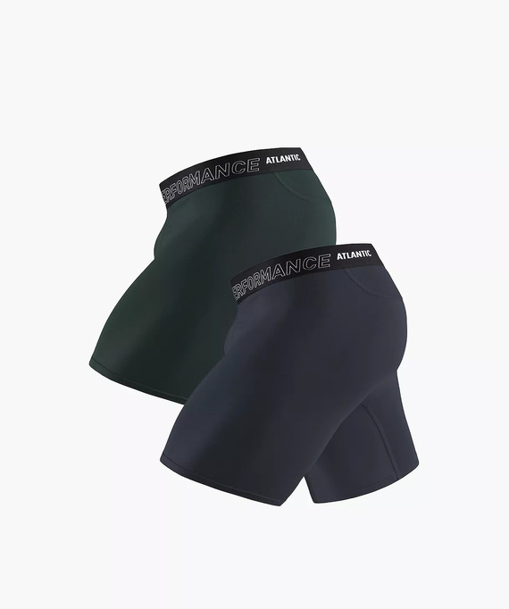 Herrenboxershorts Atlantic Bamboo 2MH-1209 grün-grau Performance – 2er-Pack, aus Bambus